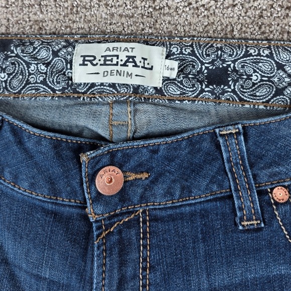 ARIAT Real Denim Women's Jeans Dark Wash Straight Size 16WR (36x31) - Picture 4 of 9